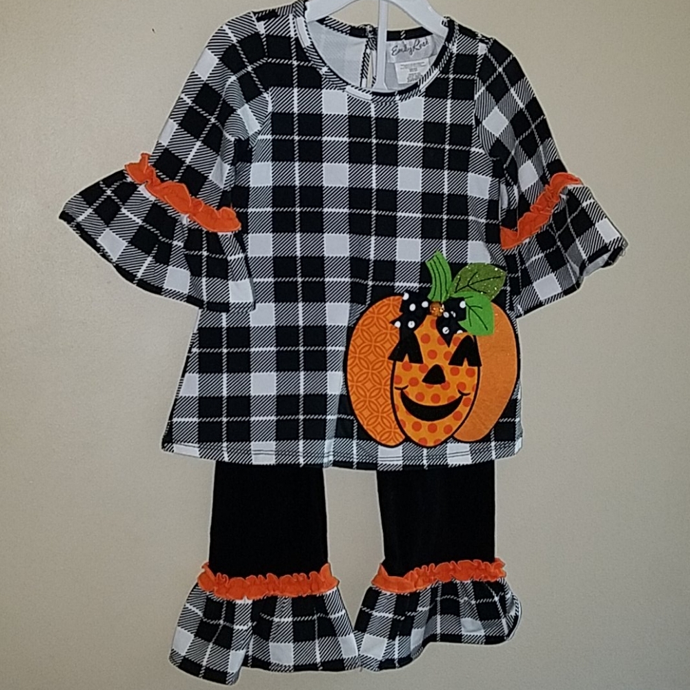 Toddler girl's 2 piece pumpkin outfit